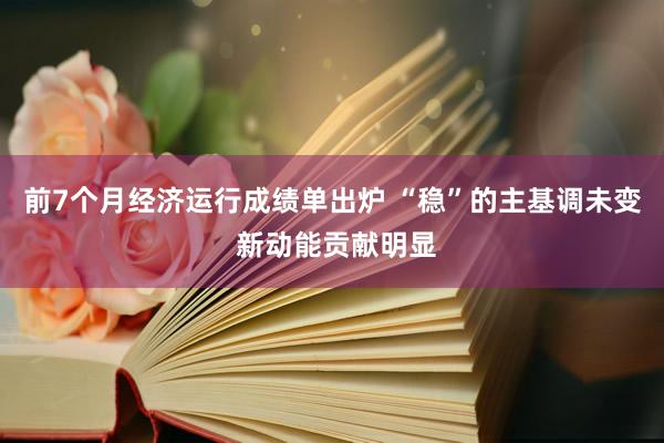 前7个月经济运行成绩单出炉 “稳”的主基调未变 新动能贡献明显