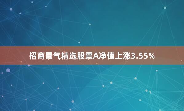 招商景气精选股票A净值上涨3.55%