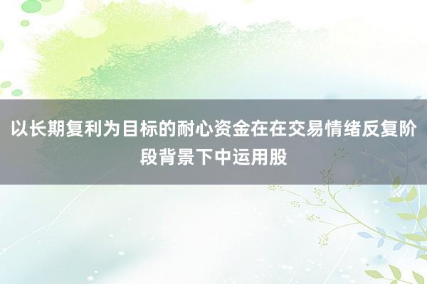 以长期复利为目标的耐心资金在在交易情绪反复阶段背景下中运用股
