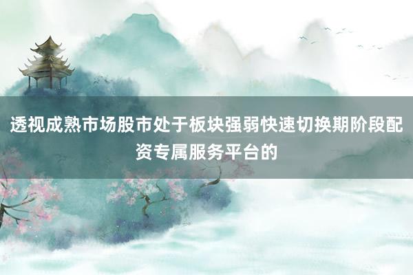 透视成熟市场股市处于板块强弱快速切换期阶段配资专属服务平台的