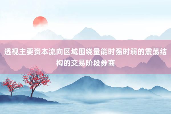 透视主要资本流向区域围绕量能时强时弱的震荡结构的交易阶段券商