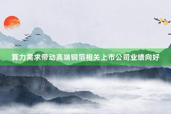 算力需求带动高端铜箔相关上市公司业绩向好