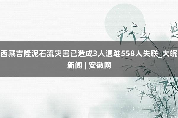 西藏吉隆泥石流灾害已造成3人遇难558人失联_大皖新闻 | 安徽网