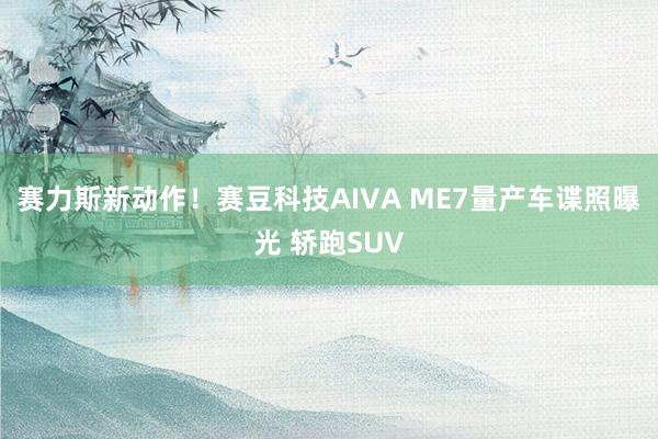 赛力斯新动作！赛豆科技AIVA ME7量产车谍照曝光 轿跑SUV