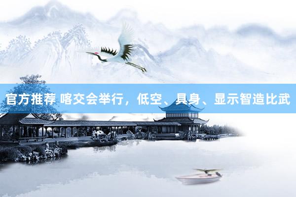 官方推荐 喀交会举行，低空、具身、显示智造比武