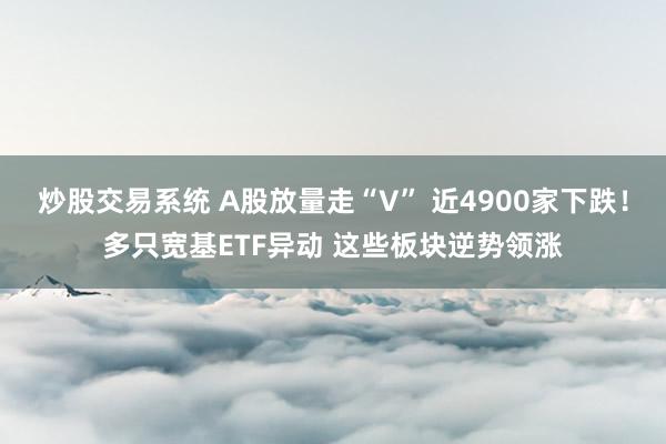 炒股交易系统 A股放量走“V” 近4900家下跌！多只宽基ETF异动 这些板块逆势领涨