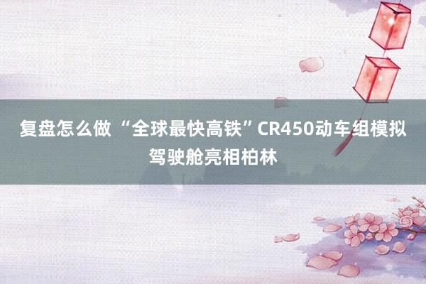 复盘怎么做 “全球最快高铁”CR450动车组模拟驾驶舱亮相柏林