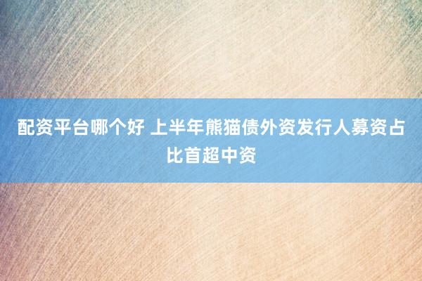 配资平台哪个好 上半年熊猫债外资发行人募资占比首超中资