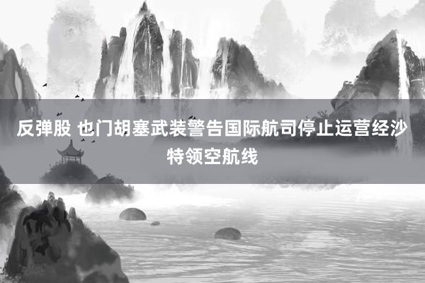 反弹股 也门胡塞武装警告国际航司停止运营经沙特领空航线