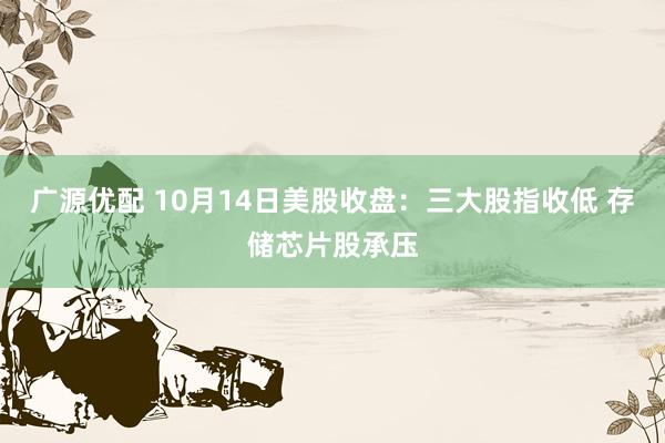 广源优配 10月14日美股收盘：三大股指收低 存储芯片股承压